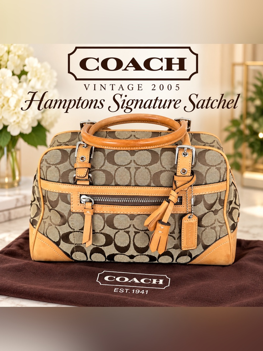 Vintage 2005 Coach Hamptons Signature Satchel 8K05